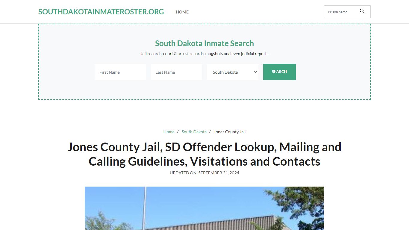 Jones County Jail, SD: Inmate Search Options, Visitations, Contacts